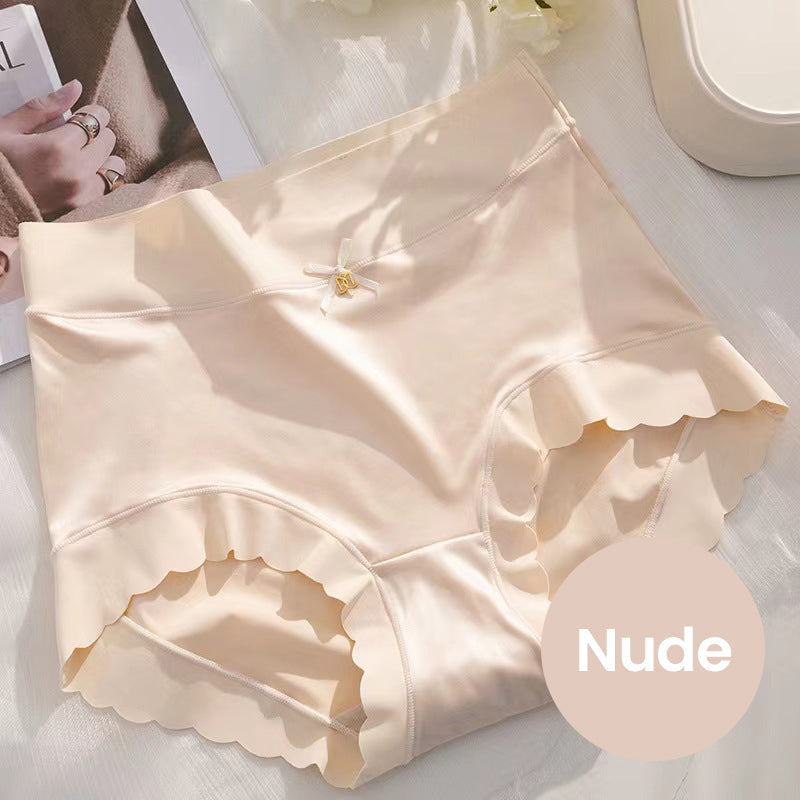 Women's High-Waisted Seamless Satin Ice-Silk Panties (3-Pack & 5-Pack)