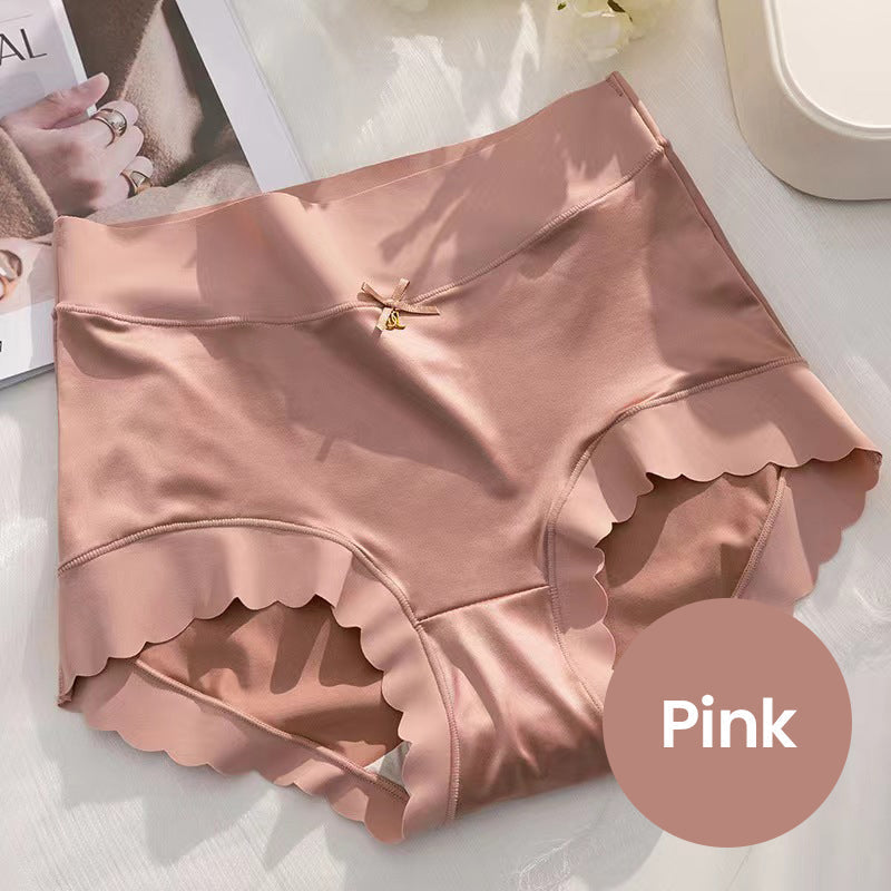Women's High-Waisted Seamless Satin Ice-Silk Panties (3-Pack & 5-Pack)