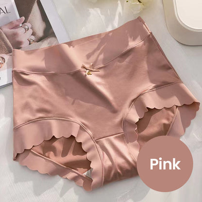 Women's High-Waisted Seamless Satin Ice-Silk Panties (3-Pack & 5-Pack)