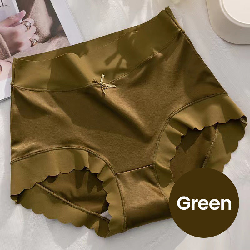 Women's High-Waisted Seamless Satin Ice-Silk Panties (3-Pack & 5-Pack)