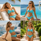 👙Damski komplet bikini z wysokim stanem, pleciony, strój kąpielowy w stylu bandeau