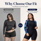 Women's Plus Size Long Sleeve Swimsuit with Shorts