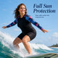 Women's Plus Size Long Sleeve Swimsuit with Shorts