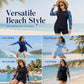 Women's Plus Size Long Sleeve Swimsuit with Shorts