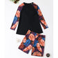 Women's Plus Size Long Sleeve Swimsuit with Shorts