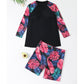 Women's Plus Size Long Sleeve Swimsuit with Shorts