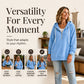 Women's Corduroy Half-Zip Hooded Sweatshirt