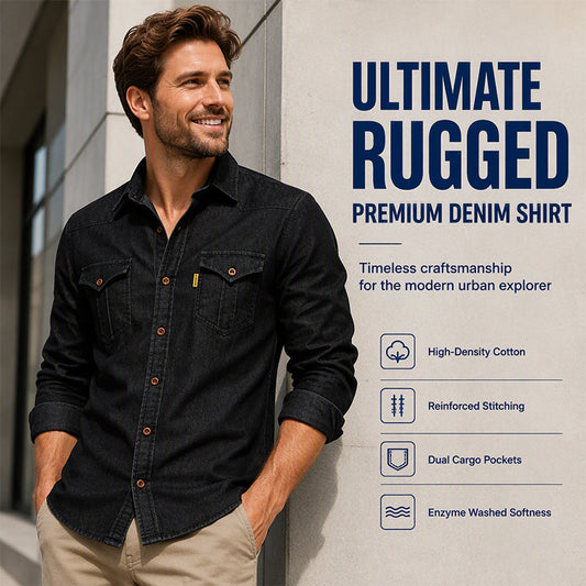 Men's Casual Long Sleeve Denim Shirt