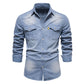 Men's Casual Long Sleeve Denim Shirt