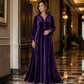👗✨ Sukienka maxi z aksamitu z dekoltem w kształcie litery V, guzikami, rękawami z falbanami i krojem w kształcie litery A — luksusowa, kobieca, elegancka 👗