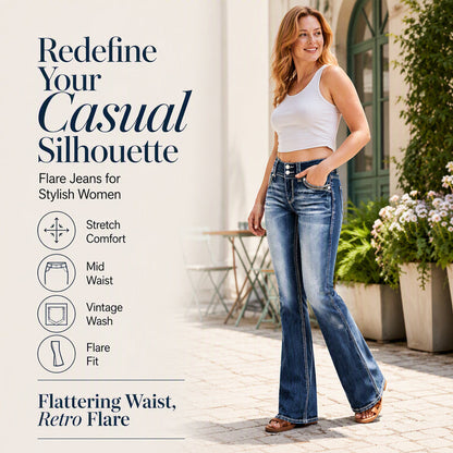 Hot Sale 50% OFF💖Women's Mid-Rise Stretch Bootcut Jeans