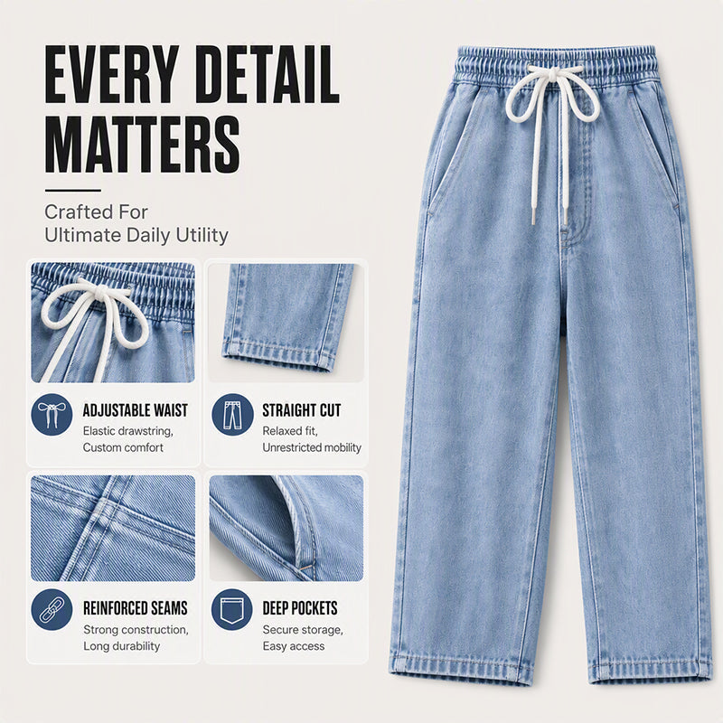 Men's Loose Straight-Leg Denim Pants
