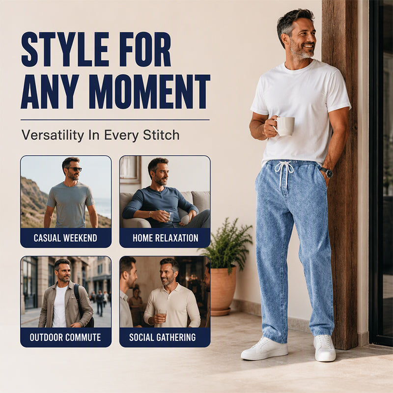 Men's Loose Straight-Leg Denim Pants