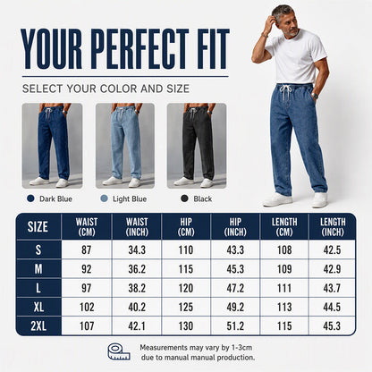 Men's Loose Straight-Leg Denim Pants