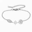 Adjustable Stainless Steel Chain Charm Bracelet featuring Cross Pentagram and Witch Knot Pendants