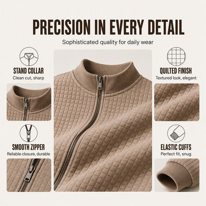 Men's Casual Quilted Stand Collar Jacket