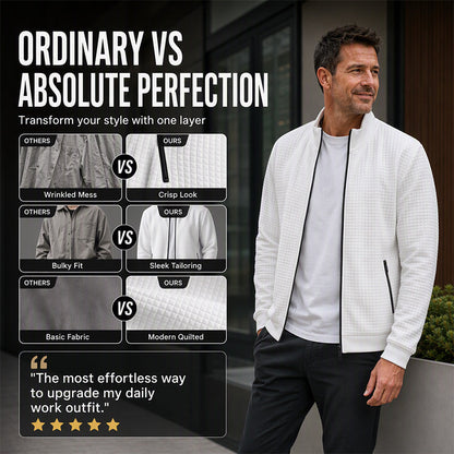 Men's Casual Quilted Stand Collar Jacket