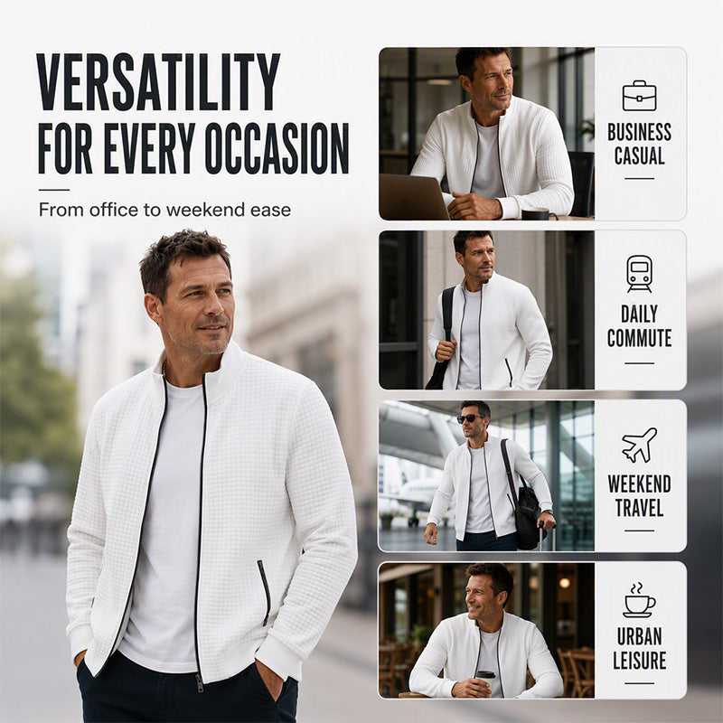 Men's Casual Quilted Stand Collar Jacket