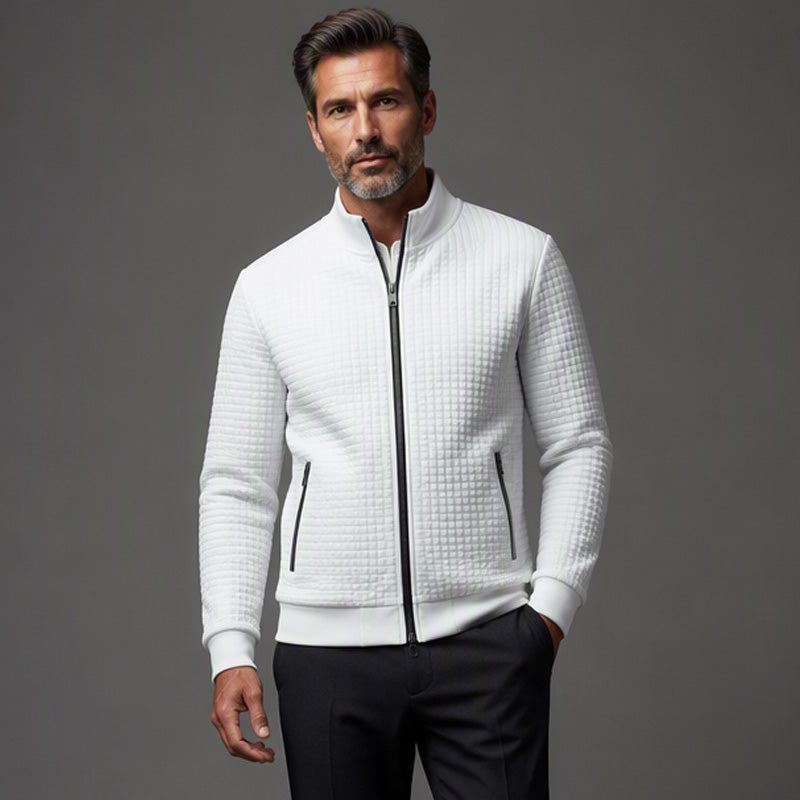 Men's Casual Quilted Stand Collar Jacket
