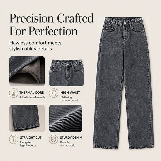 Women's Warm-Lined Wide-Leg Jeans