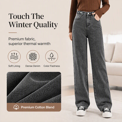 Women's Warm-Lined Wide-Leg Jeans