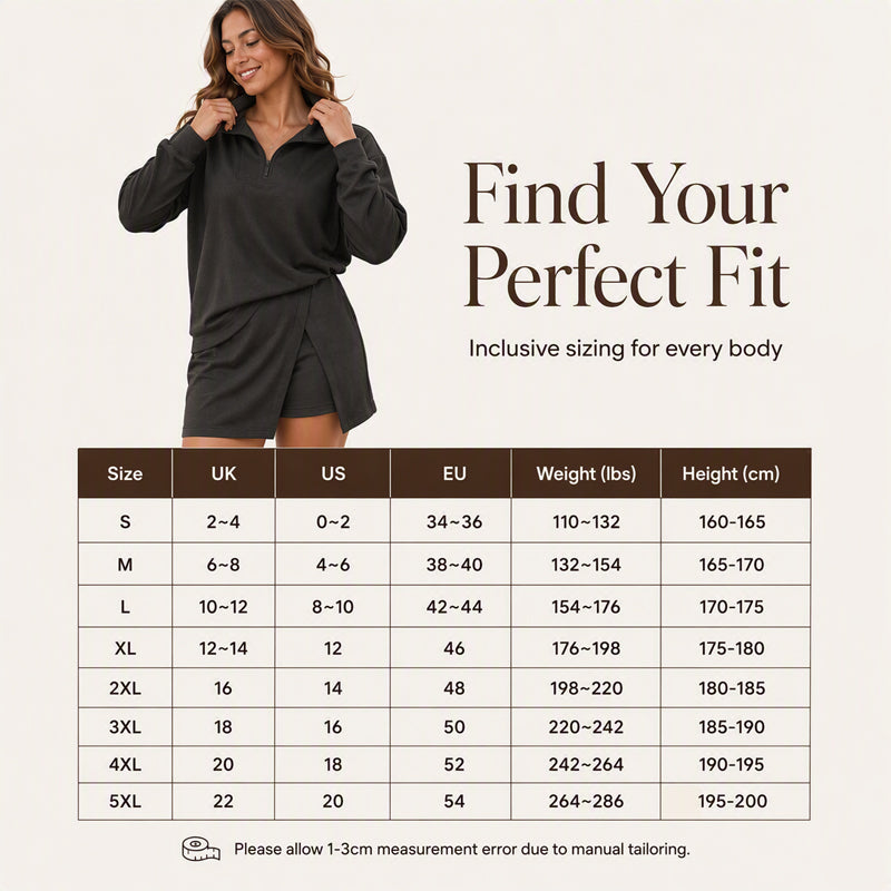 Women's Half-Zip Pullover & Asymmetrical Wrap Skort Set