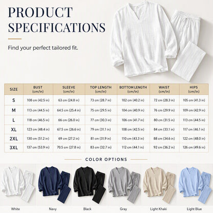 Men's Casual Long Sleeve Shirt and Pants Set