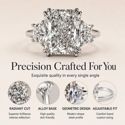 Elegant Square Cut Zircon Ring