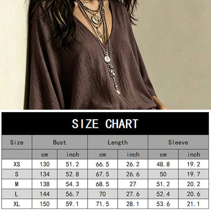 Women's Effortless Draped V-Neck Blouse