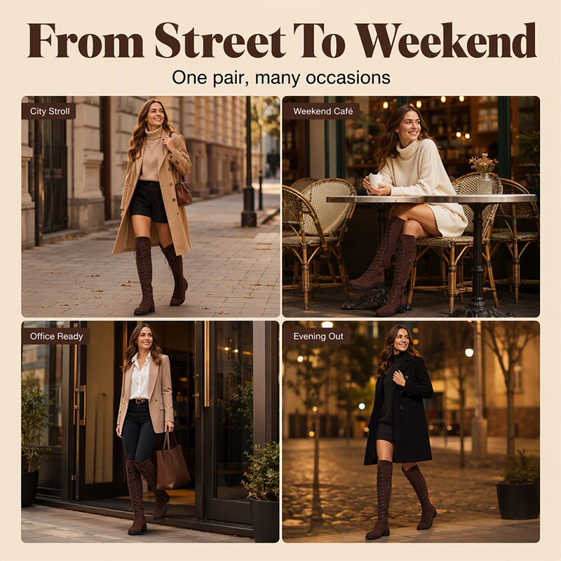 Women's High Lace-Up Over-the-Knee Boots