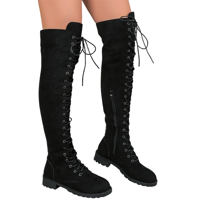 Women's High Lace-Up Over-the-Knee Boots