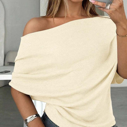 Women's Asymmetrical Off-Shoulder Batwing Sleeve Top