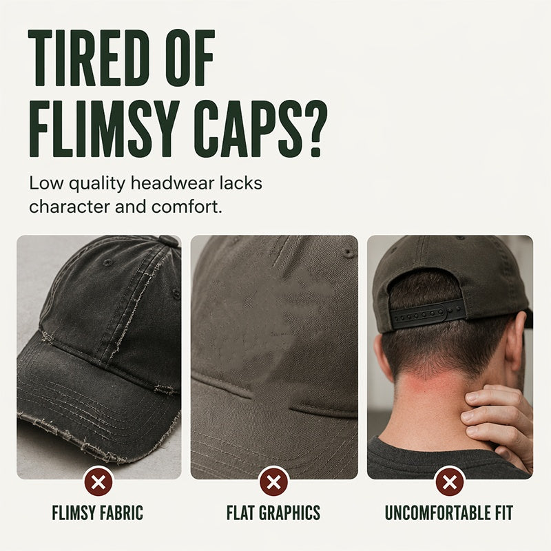Retro Distressed Embroidered Baseball Cap