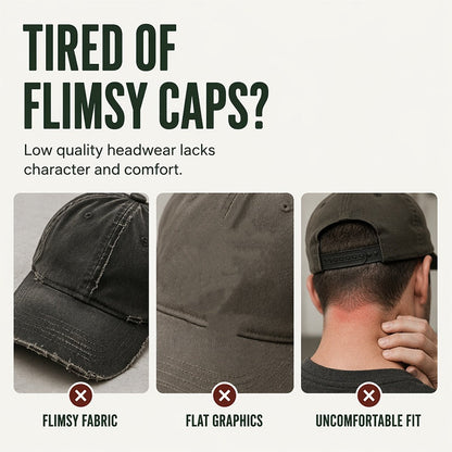 Retro Distressed Embroidered Baseball Cap