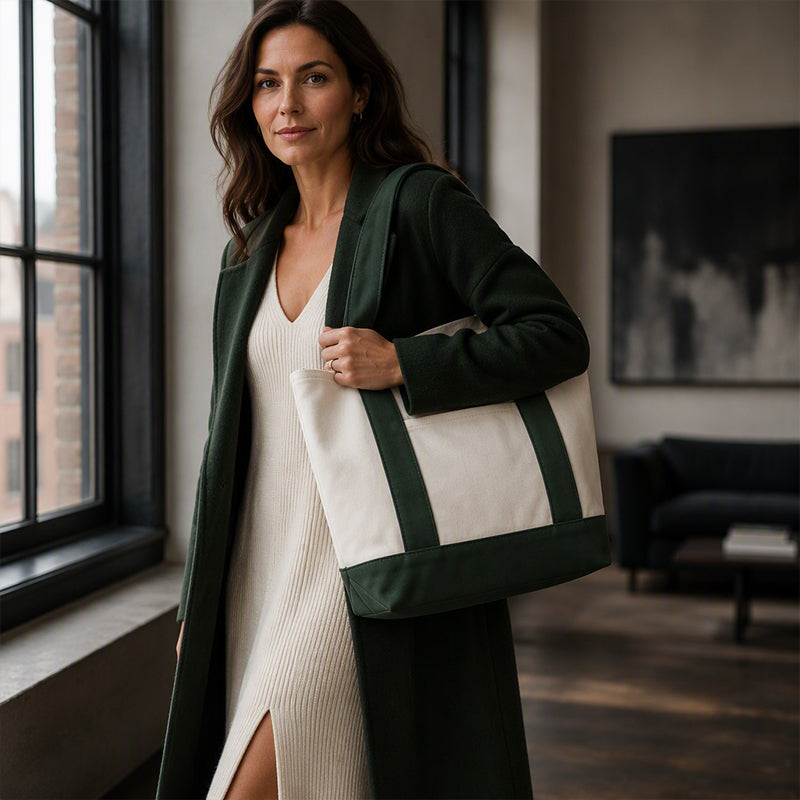 Large Capacity Color Block Canvas Bag