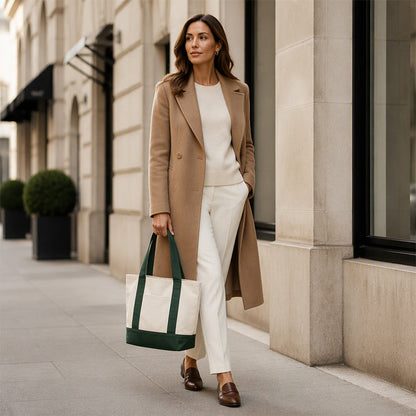 Large Capacity Color Block Canvas Bag