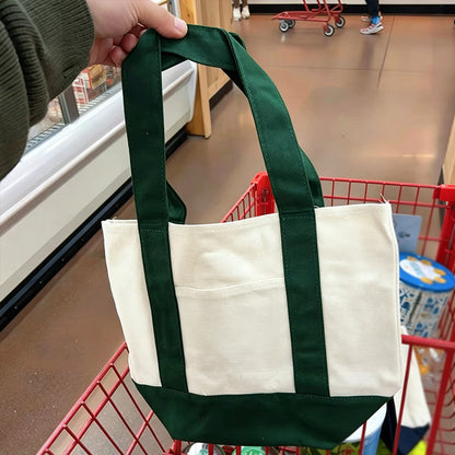 Large Capacity Color Block Canvas Bag