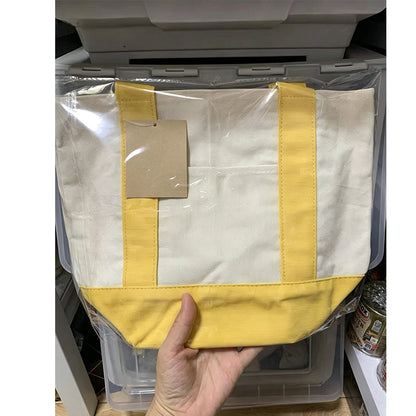 Large Capacity Color Block Canvas Bag