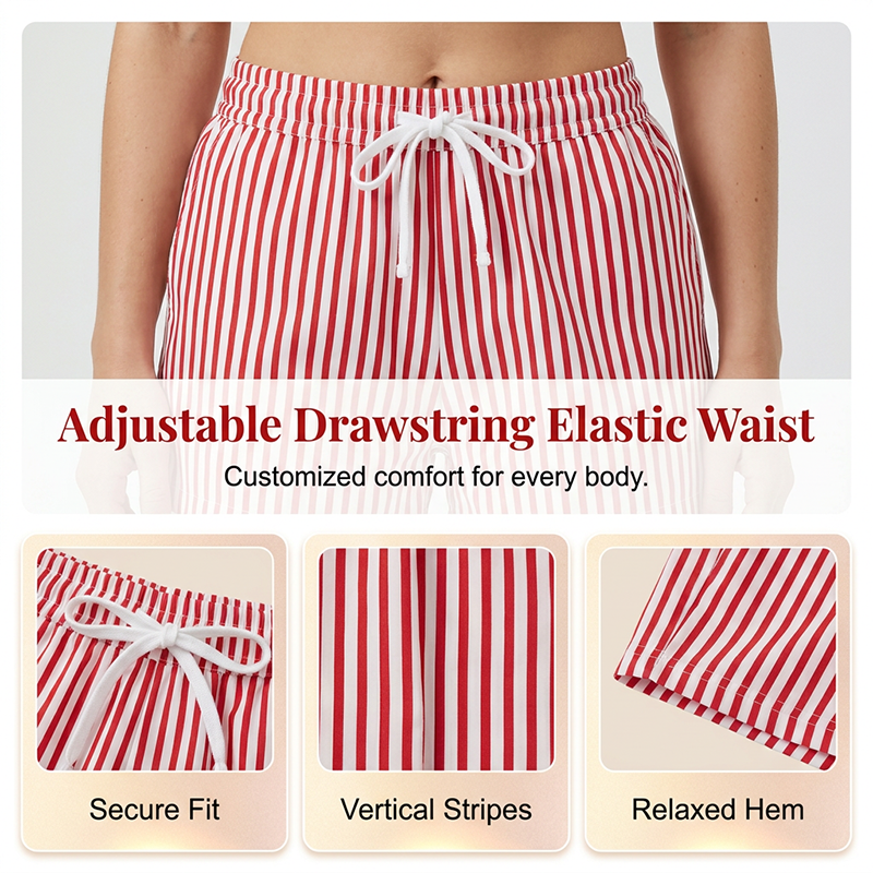 Women's Striped Casual Short Sleeve Shirt and Shorts Set