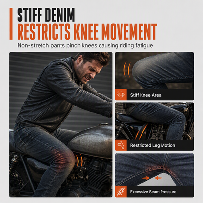 Men's Stretch Motorcycle Riding Jeans Tear Resistant Denim Pants