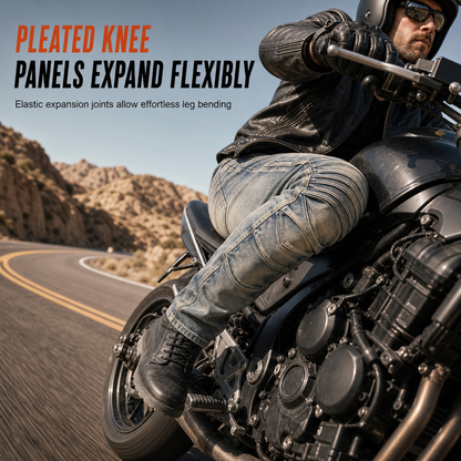 Men's Stretch Motorcycle Riding Jeans Tear Resistant Denim Pants
