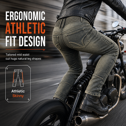 Men's Stretch Motorcycle Riding Jeans Tear Resistant Denim Pants