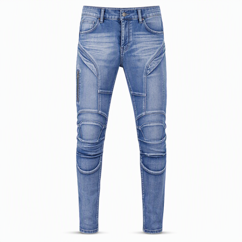 Men's Stretch Motorcycle Riding Jeans Tear Resistant Denim Pants