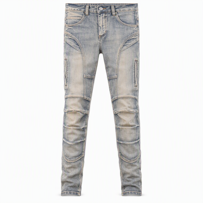Men's Stretch Motorcycle Riding Jeans Tear Resistant Denim Pants