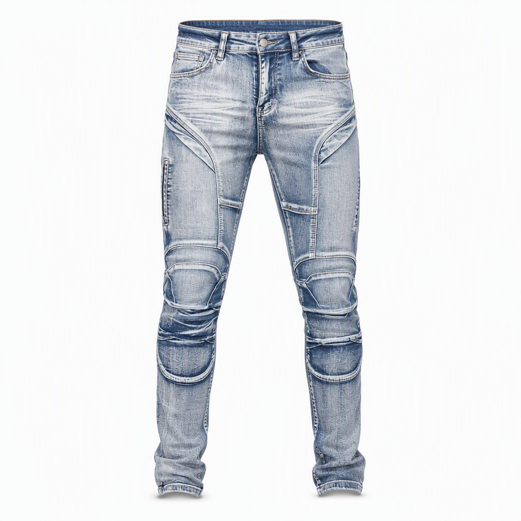 Men's Stretch Motorcycle Riding Jeans Tear Resistant Denim Pants