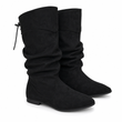 🥾 Women's Lace-Up Slouch Mid-Calf Boots – Vintage Casual Chunky Heel Ankle Boots