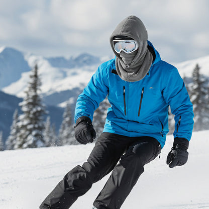 ❄️ 3-in-1 Thermal Fleece Balaclava Hood & Face Mask – Windproof Winter Neck Warmer with Adjustable Drawstring