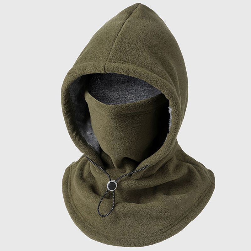 ❄️ 3-in-1 Thermal Fleece Balaclava Hood & Face Mask – Windproof Winter Neck Warmer with Adjustable Drawstring