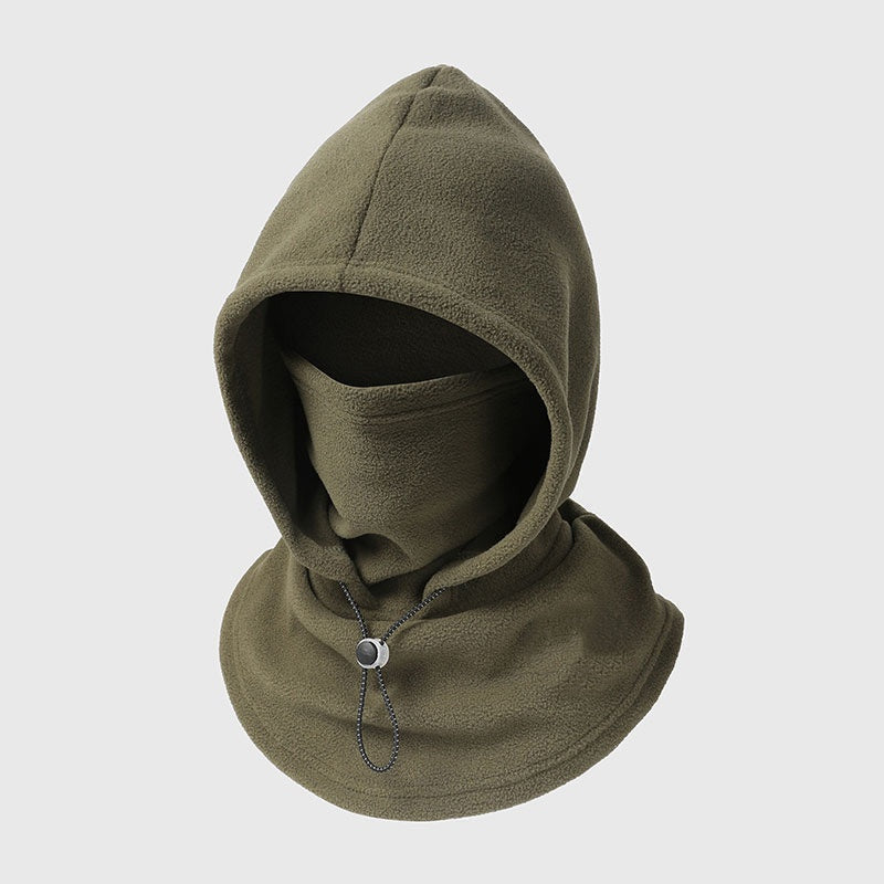 ❄️ 3-in-1 Thermal Fleece Balaclava Hood & Face Mask – Windproof Winter Neck Warmer with Adjustable Drawstring