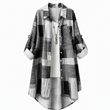 Casual Loose Fit Plaid Long Sleeve Shirt Plus Size Sun Protection Outerwear for Spring and Autumn